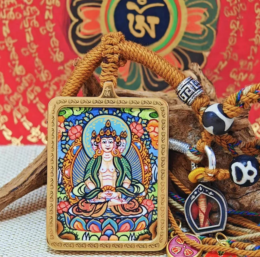 纯手绘藏式唐卡（大日如来）唐卡 生肖羊、猴 守护神