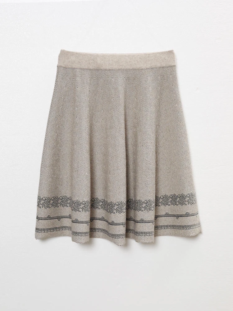 卡利亚里高腰针织半身裙花色休闲裙时尚格纹女士裙子格子