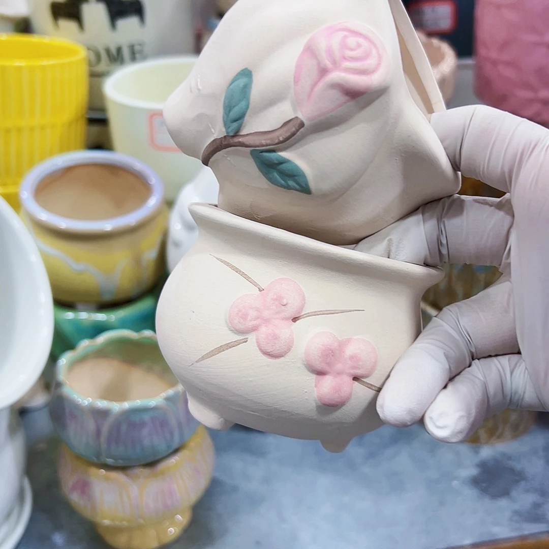 有孔，外贸尾单陶瓷花盆凑单10米包邮