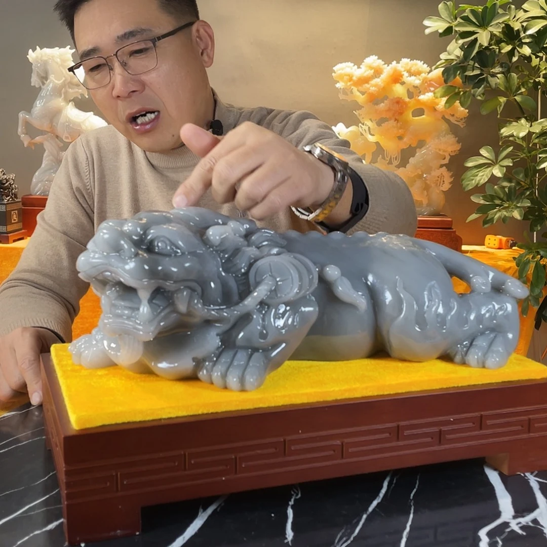 石材貔貅摆件手工雕刻