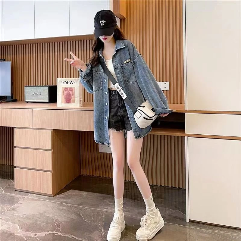 设计感减龄春季牛仔外套2025新款韩版洋气百搭中长款慵懒上衣宽松