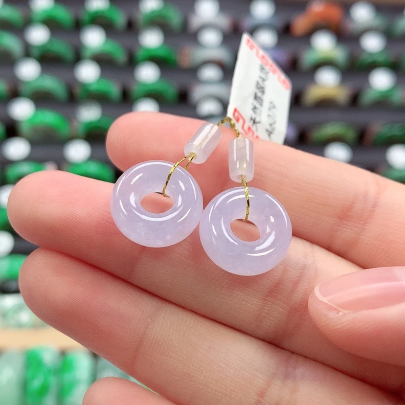 【闪购商品】未镶嵌戒指翡翠甜甜圈一对