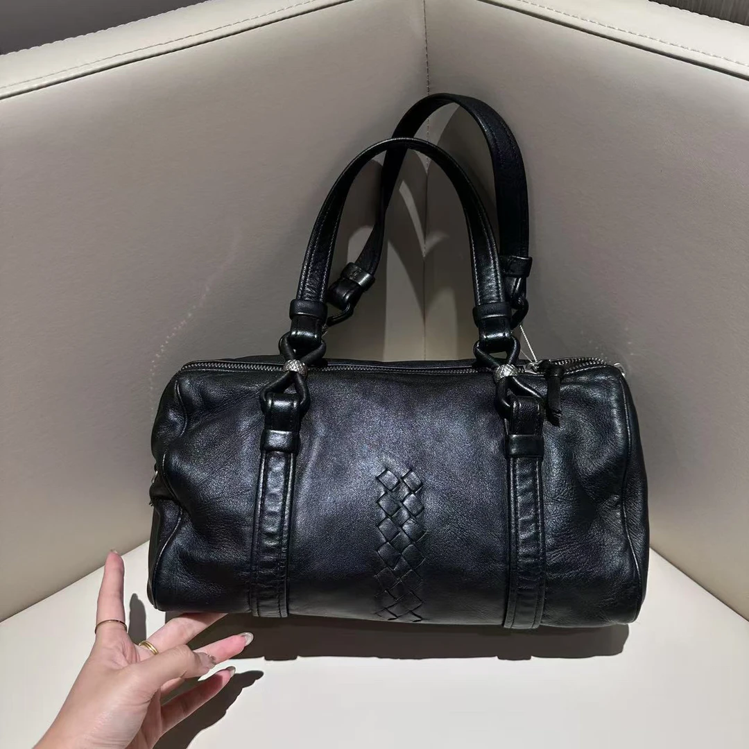 95新 BOTTEGA VENETA/葆蝶家 黑色大容量手提斜挎包/55058