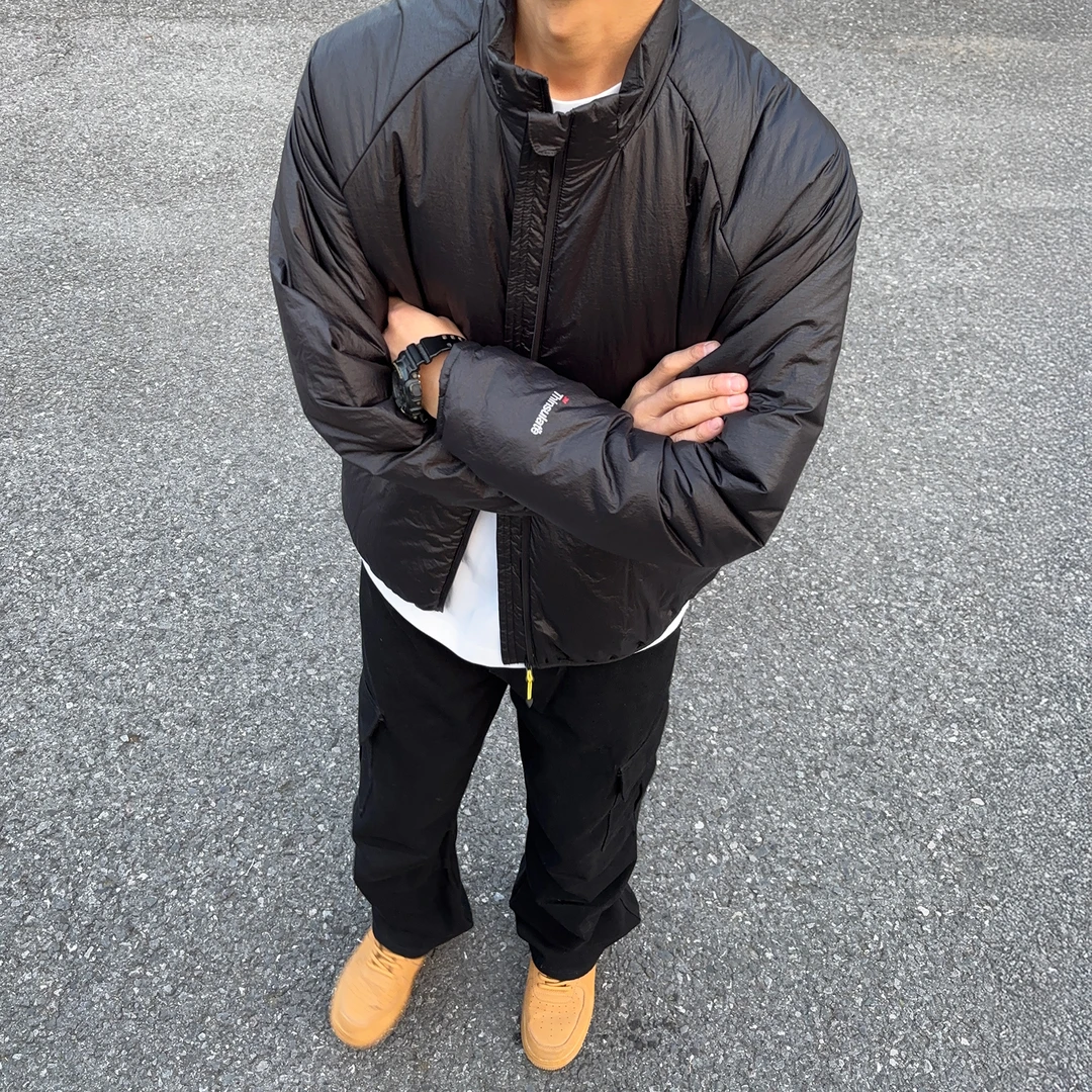 UNCLEBLUE 3M新雪丽防泼水运动棉服25冬季新品立领纯色防风外套男