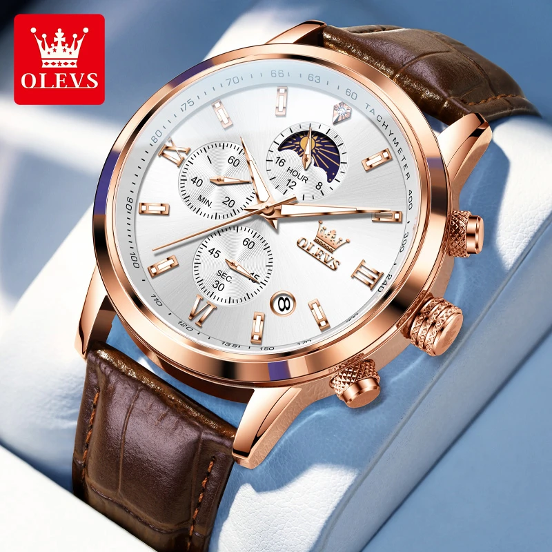 欧利时品牌手表男士男款式多功能石英时尚皮带经典防水自动腕表