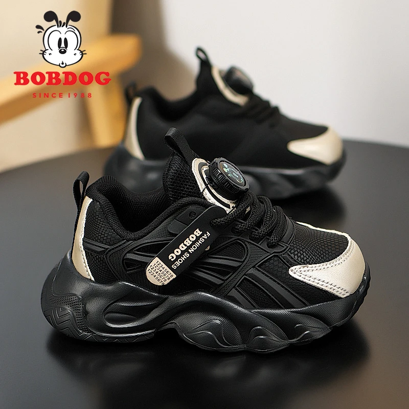 巴布豆童鞋2025春秋新款女童运动鞋皮面防水女孩子儿童休闲跑步鞋