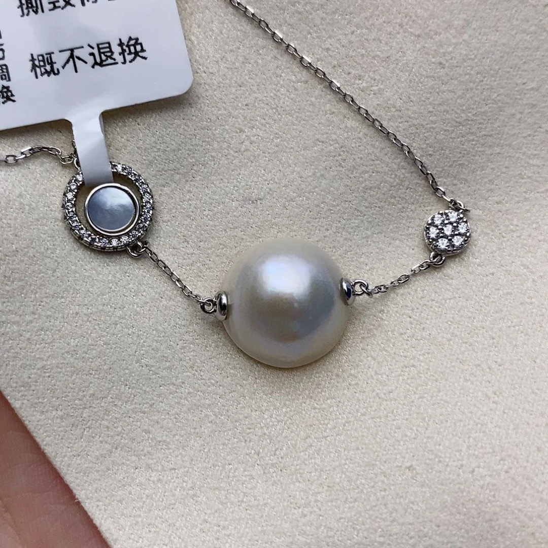 【闪购商品】银S925镶嵌拼合珍珠（马贝珠）手链