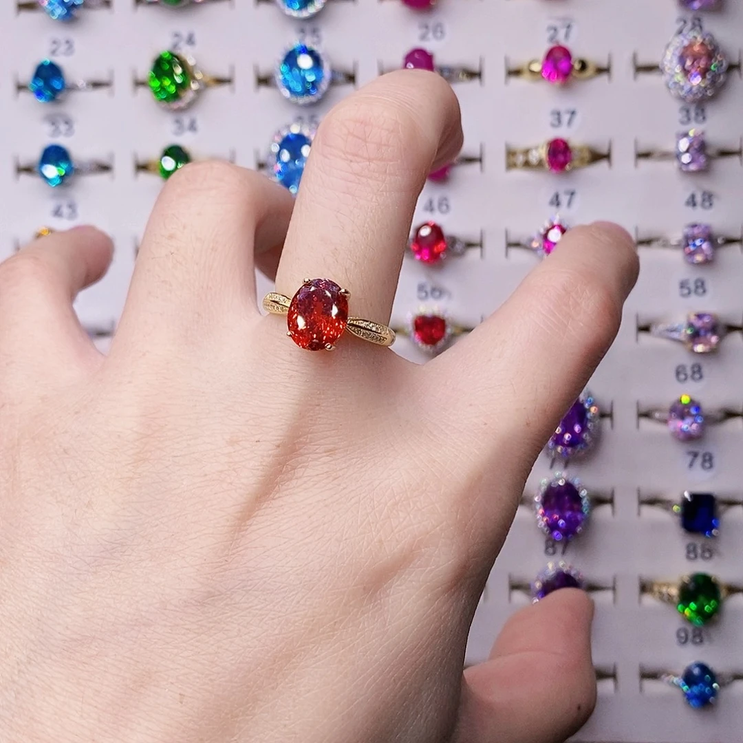 戒指红宝石银S925镶嵌