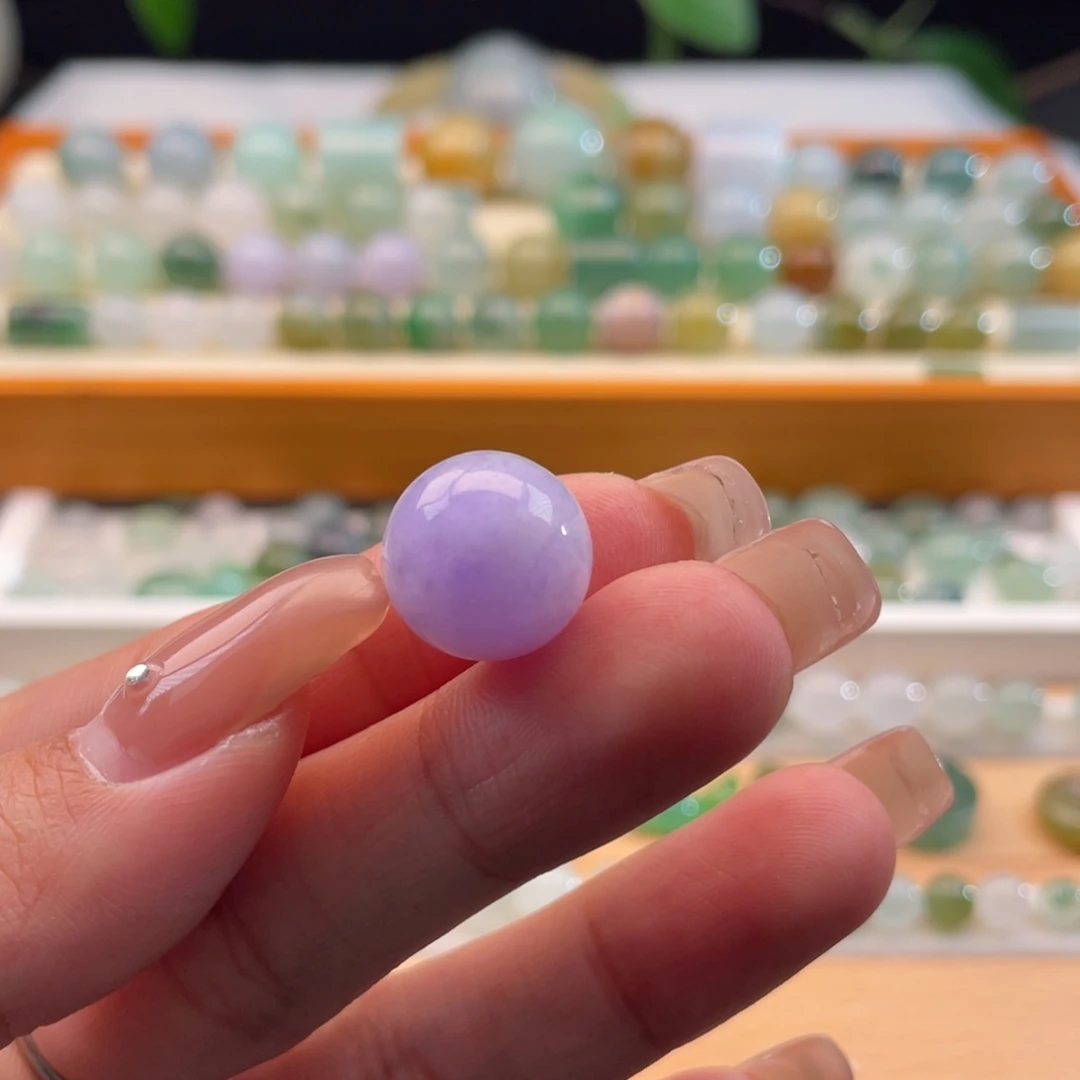 未镶嵌定制翡翠天然缅甸翡翠a货妖紫13.5，有内纹