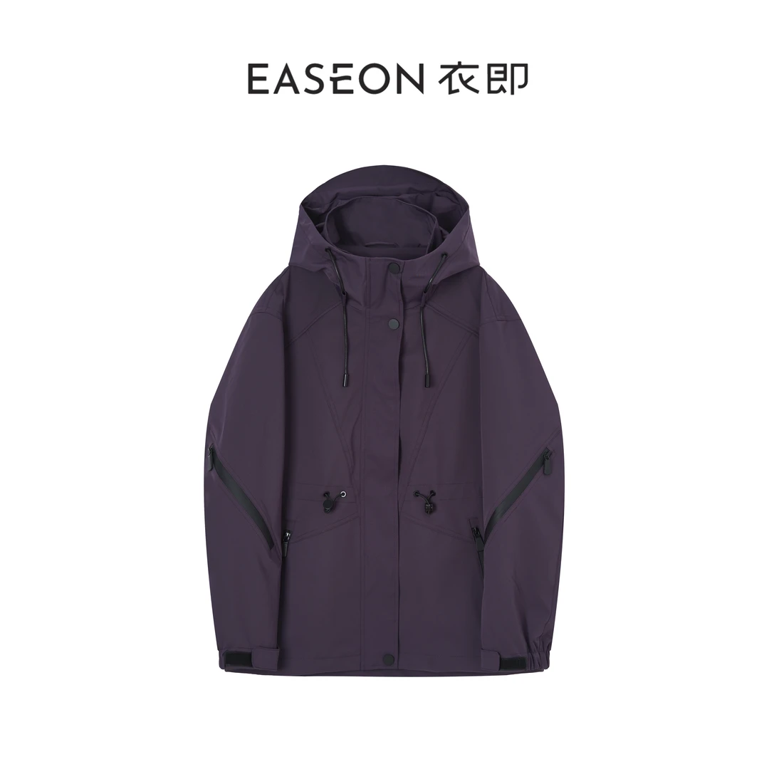 衣即「 巡航」三防面料透气连帽设计感冲锋衣时尚外套女YZ59CF5181