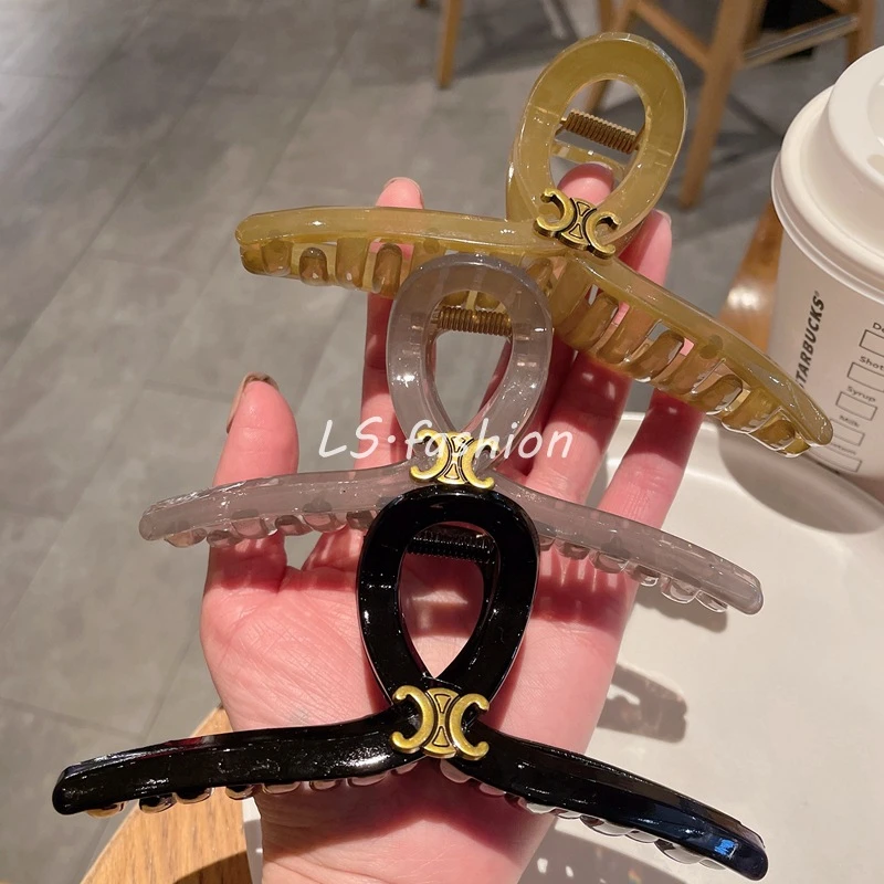 高级感鲨鱼夹发卡复古气质大号抓夹精致多发量发夹女后脑勺夹子