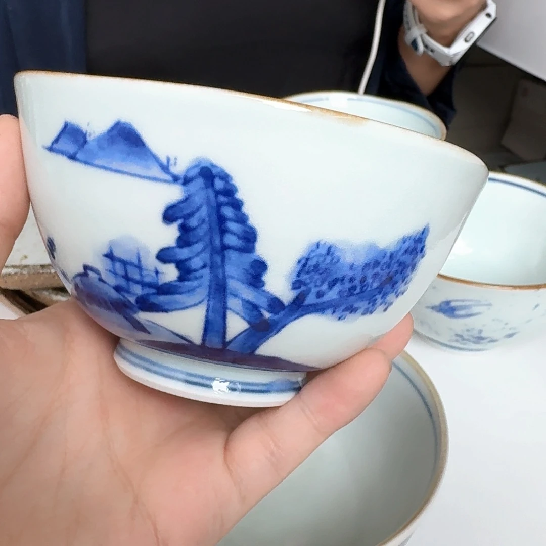 瓷片伊万里山水饭碗