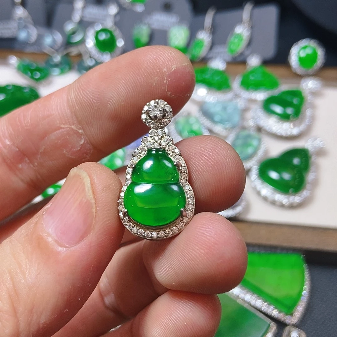 翡翠银S925镶嵌吊坠(不含链)708吊坠