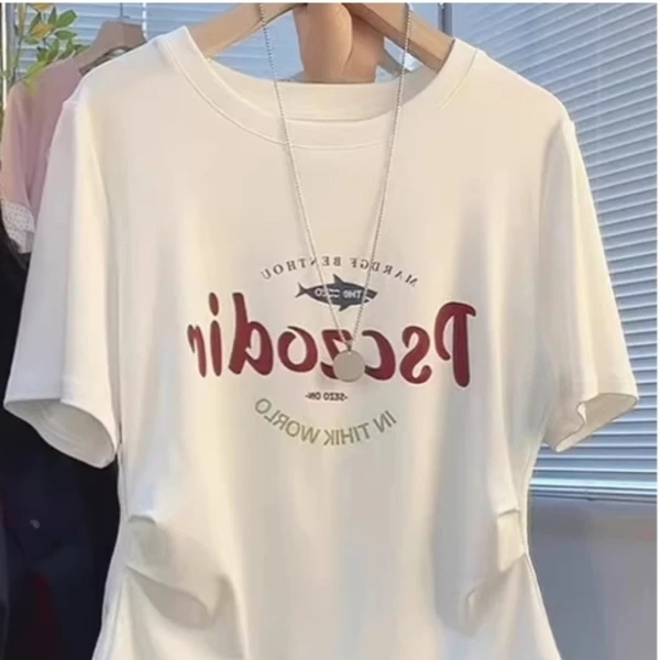 香港素甸潮流收腰显瘦气质短袖T恤Q25BT2170