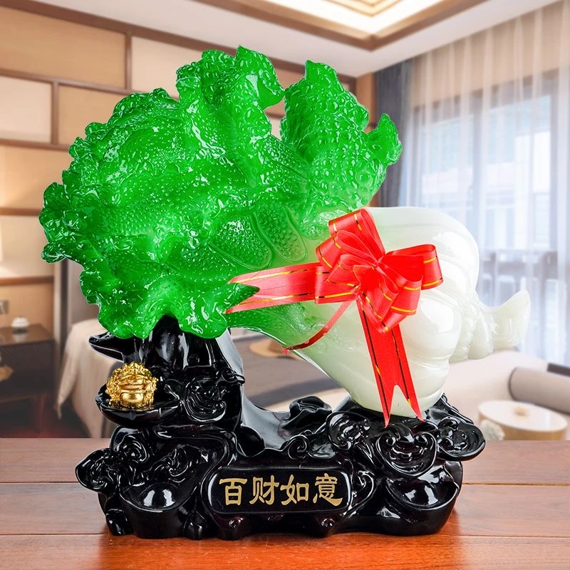 【摆财如意】 白菜琉璃摆件 办公室家居工艺装饰礼品