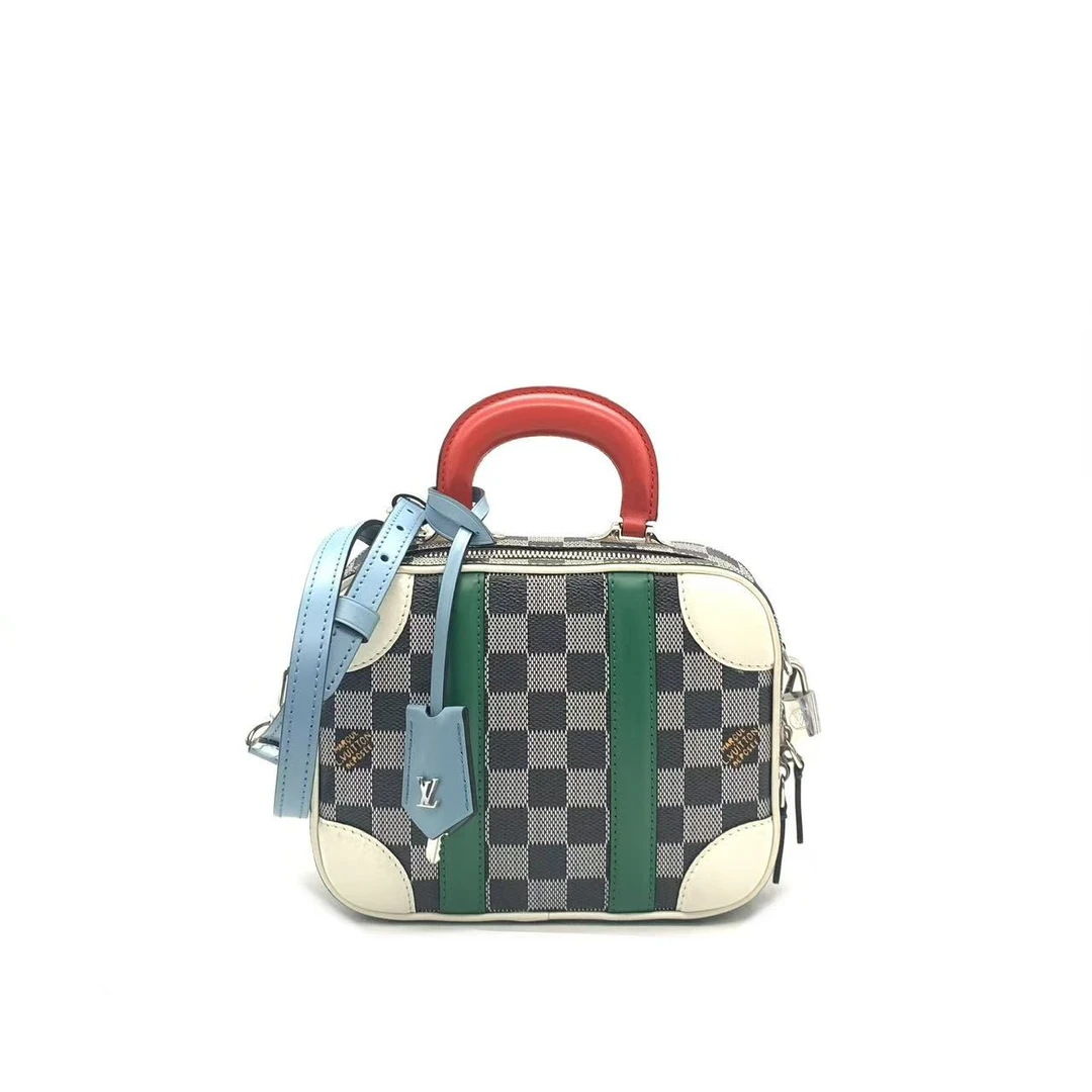 95新 LouisVuitton/路易威登 【安则专属】黑棋盘格手提盒子包