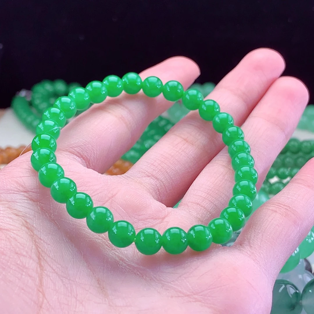 翡翠手链未镶嵌卡6mm