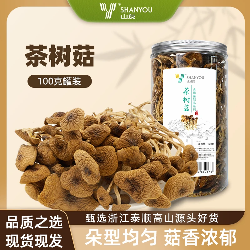 山友泰顺特产茶树菇干货干茶薪菇无硫新鲜菌菇特产菌干类 100g