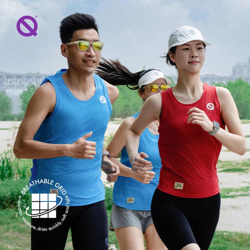 轻功训练跑步背心呼吸方格轻量速干排汗男女款透气轻薄跑步背心