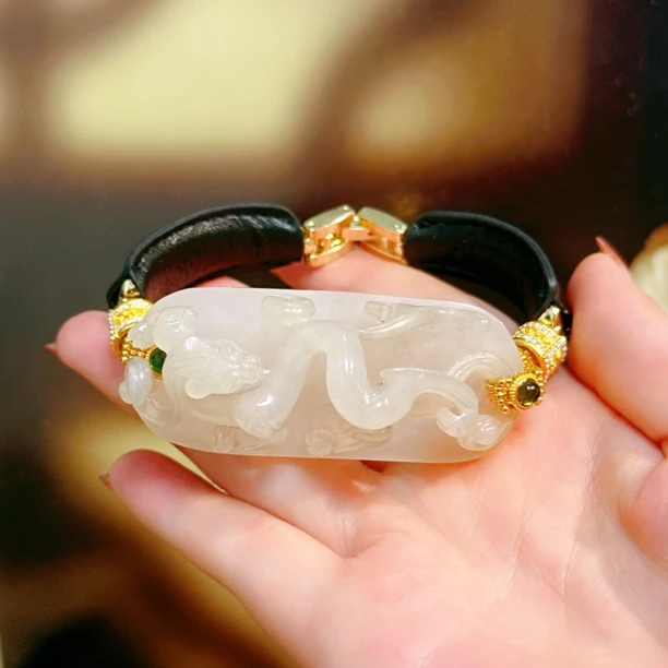 原创和田玉龙牌高级日常设计款时尚手牌/手链【天玺珠宝】