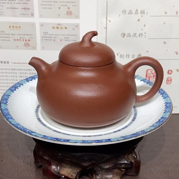 紫砂茶壶底槽清年迈老母亲以制作248容量