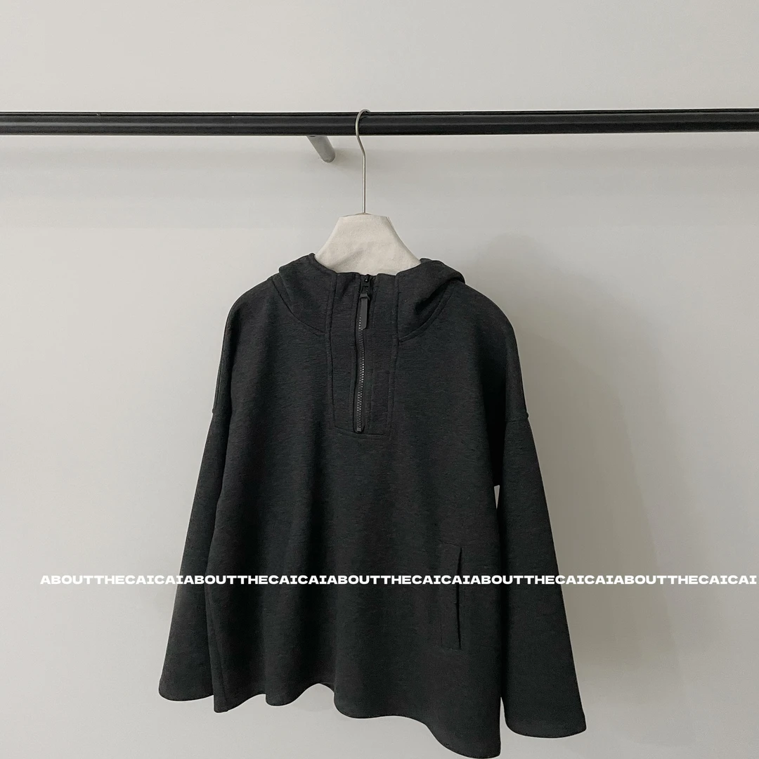 CAICAI连帽加厚套头卫衣女秋冬新款韩系简约高级感内搭上衣2637