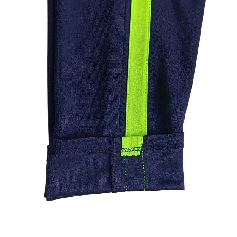 藏蓝一道杠宽荧光绿束脚校服裤子初高中小学生浅绿宽松耐磨运动裤