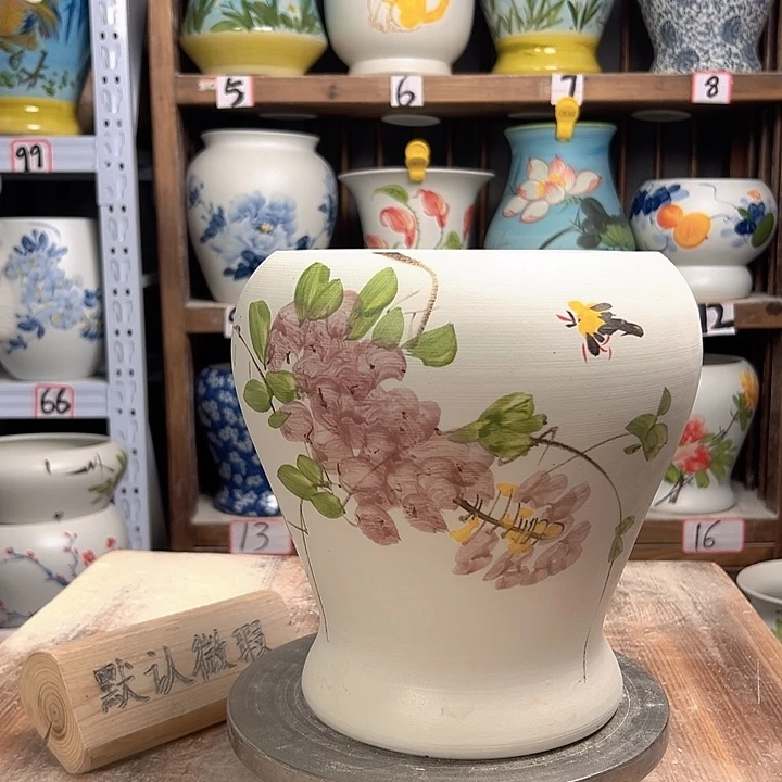 白泥鱼尾紫藤新款新款陶瓷