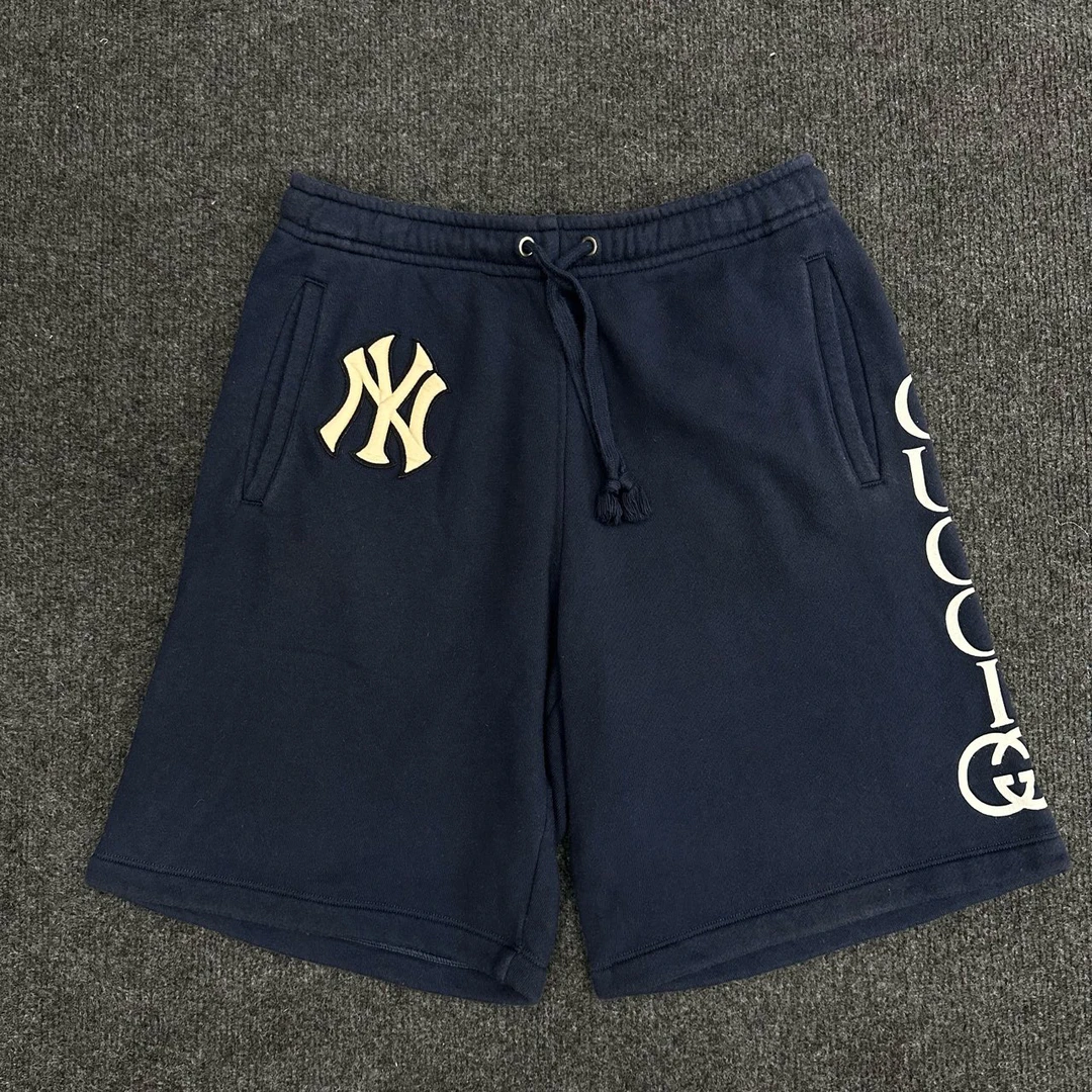 95新 GUCCI/古驰 洋基联名刺绣胶印logo运动短裤/尺码XS