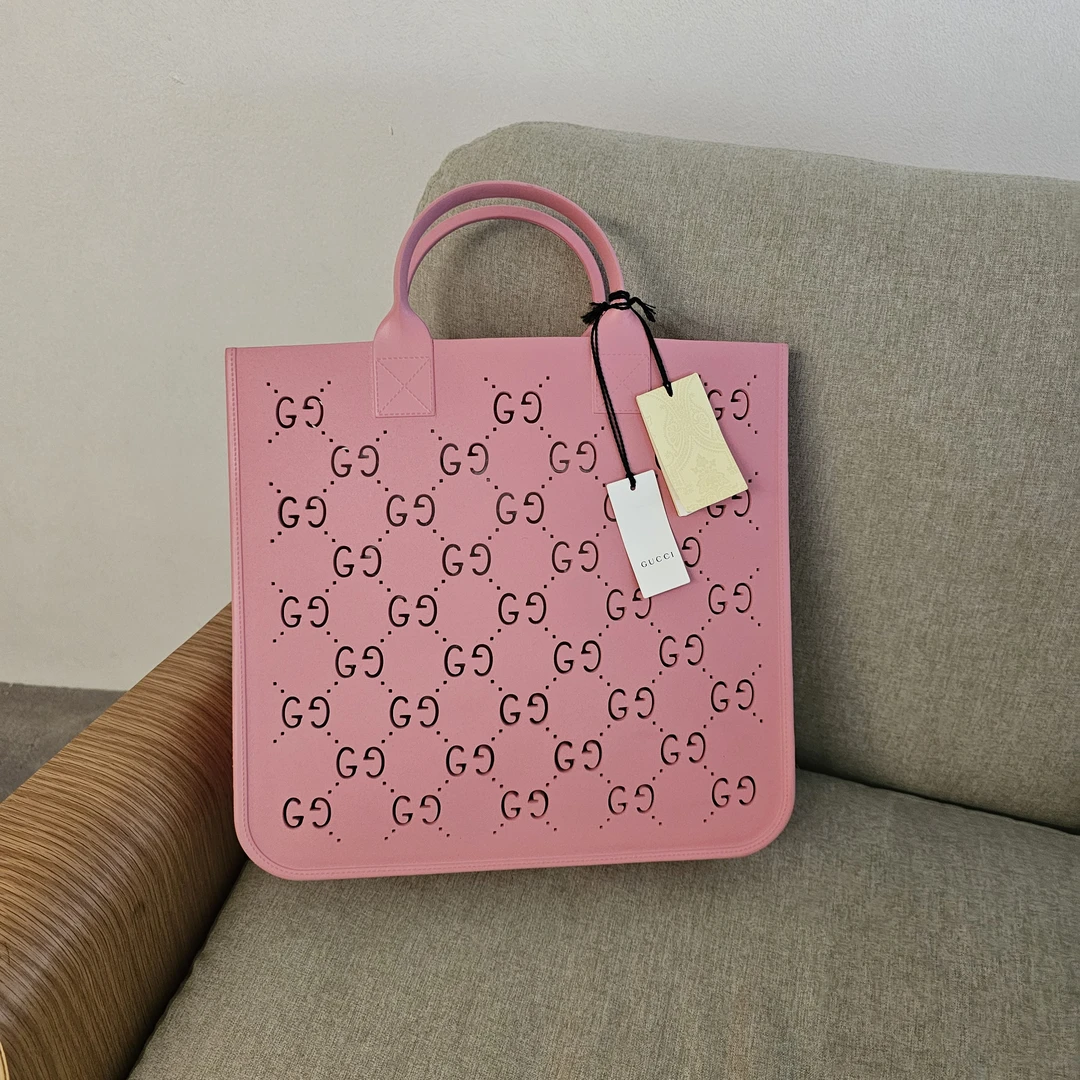 95新 GUCCI/古驰 600294 古驰粉色手提包