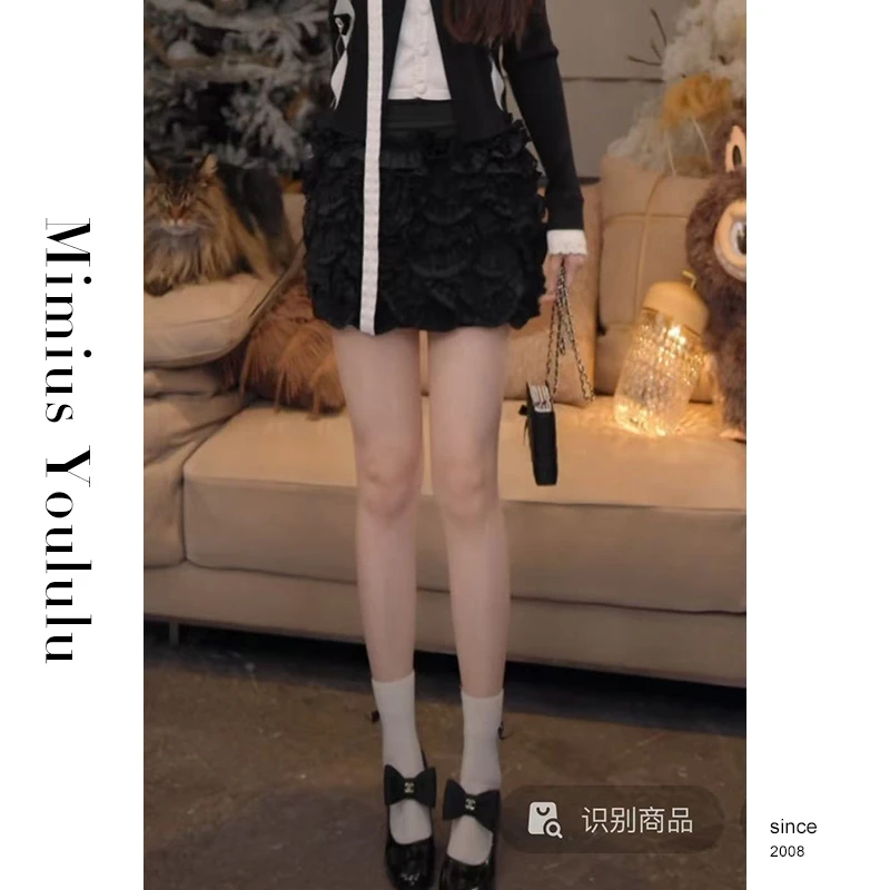 【mimius】喵喵 古典立体褶皱蕾丝花边半身裙 汉服 F12086