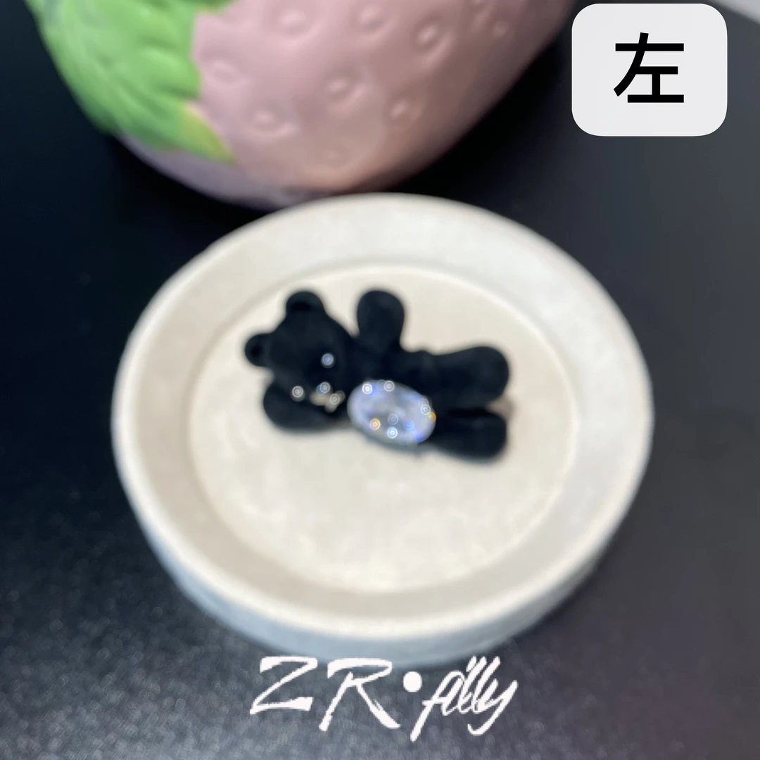 个性百搭熊发夹黑色左6720