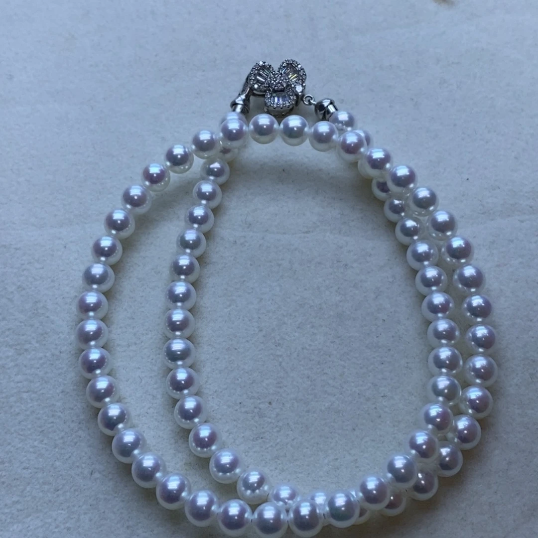 项链银S925镶嵌淡水珍珠