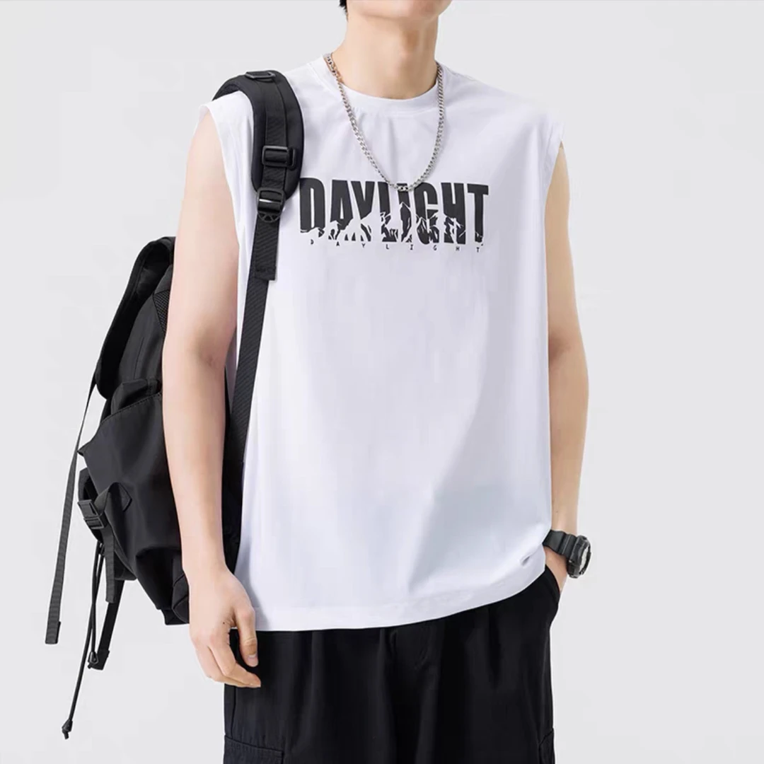 常规款微胖男士冰丝背心圆领无袖速干夏季免烫运动休闲百搭