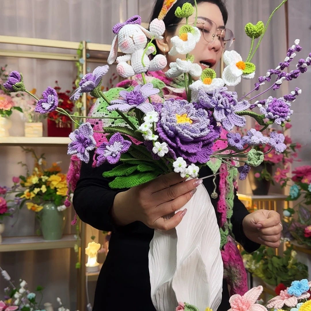 纯手工钩织手工钩织设计花毯
