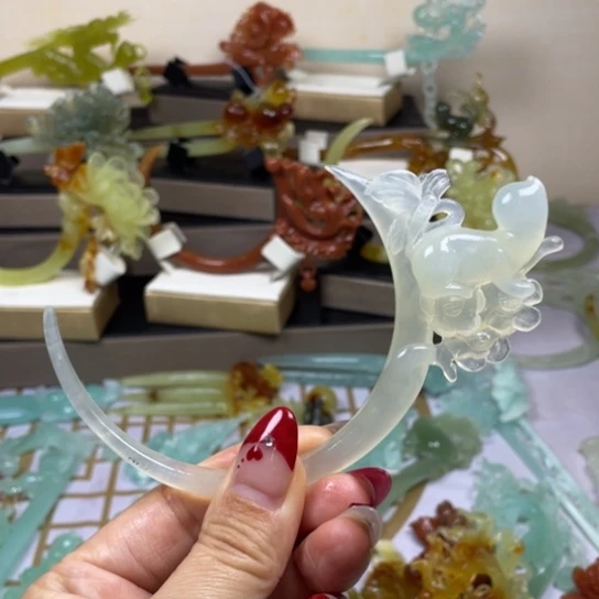 蛇纹石玉发饰未镶嵌