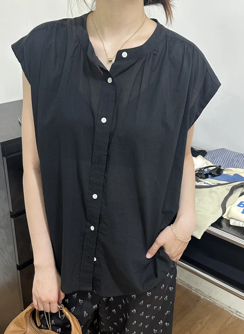 【小婷】COCO 东大门 微微透小飞袖空气衬衫