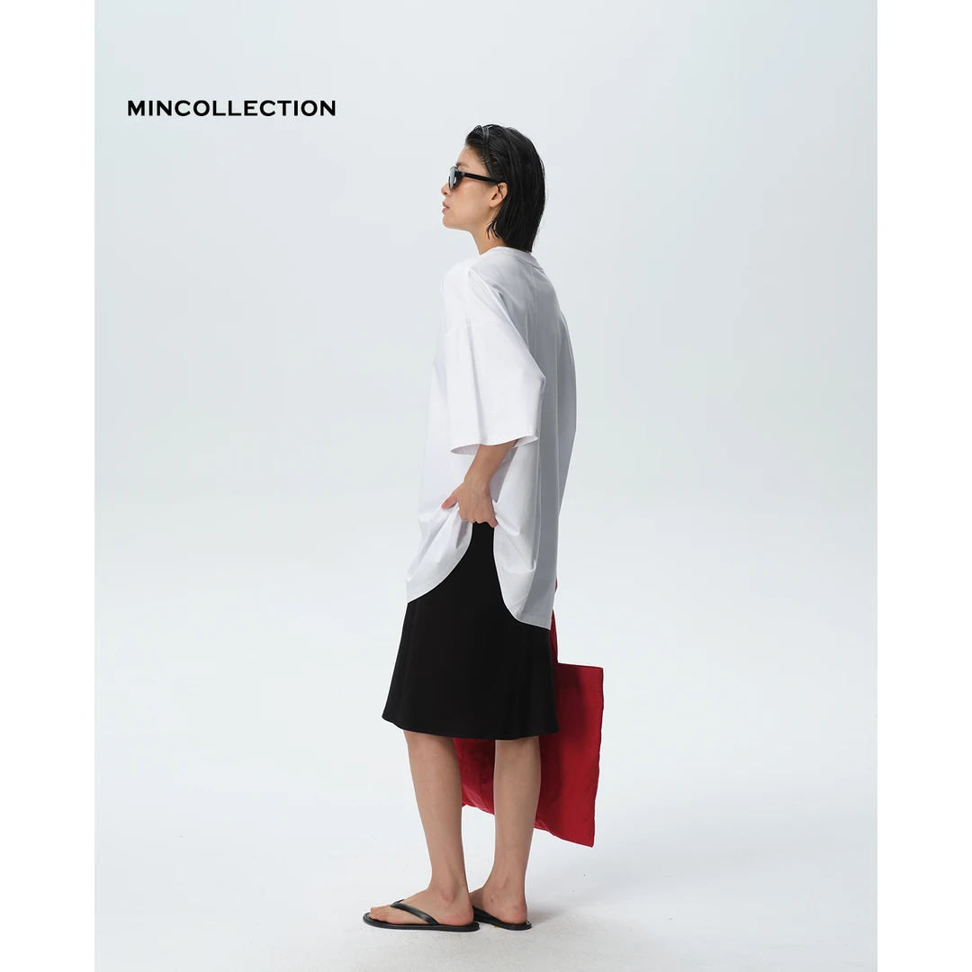 DE Mincollection醋酸半裙/缎面醋酸小黑裙斜裁鱼尾半身裙40415