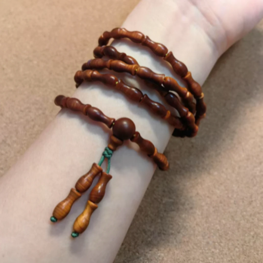 天然崖柏陈化老料手串【花瓶珠】