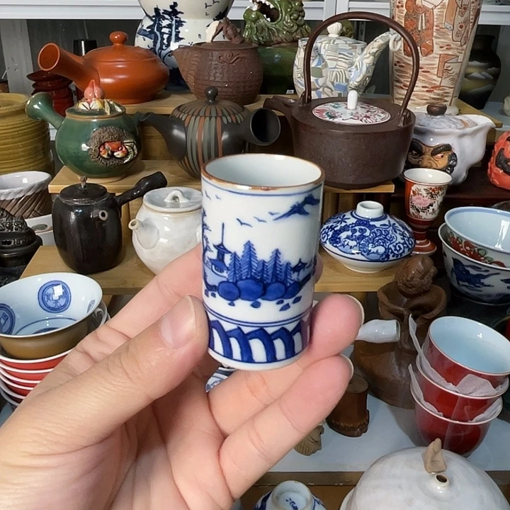 瓷片闻香杯子好看的哦