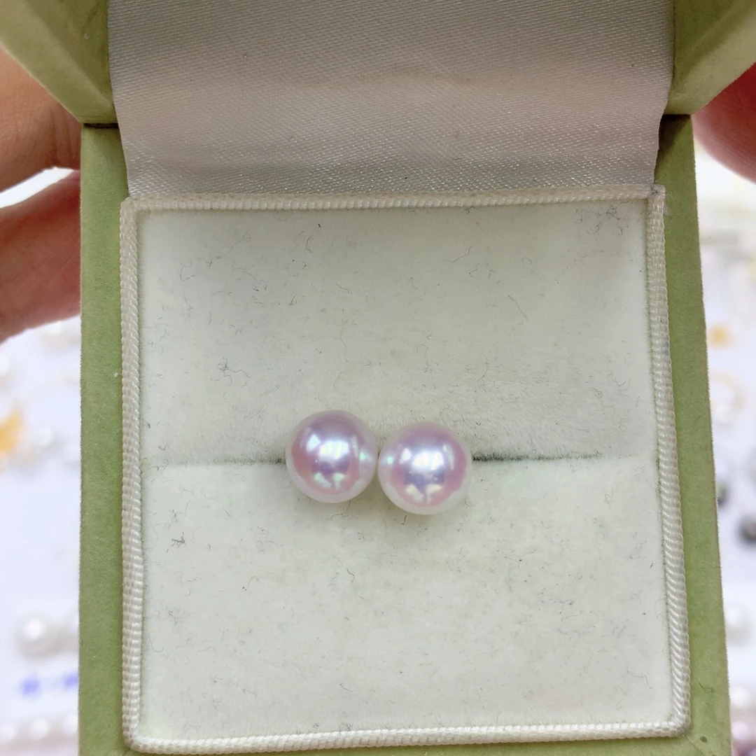 淡水珍珠耳饰18K金镶嵌宁**远