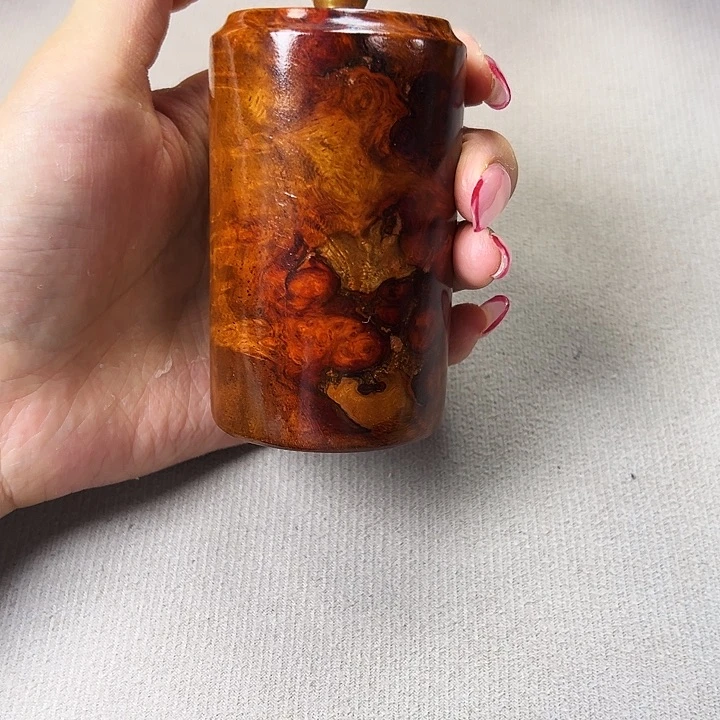 木质傲***寂缅甸花梨木牙签盒一个