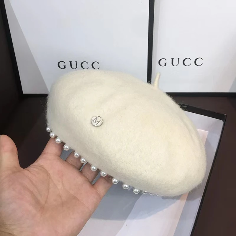 【北栀】珍珠边贝雷帽697002