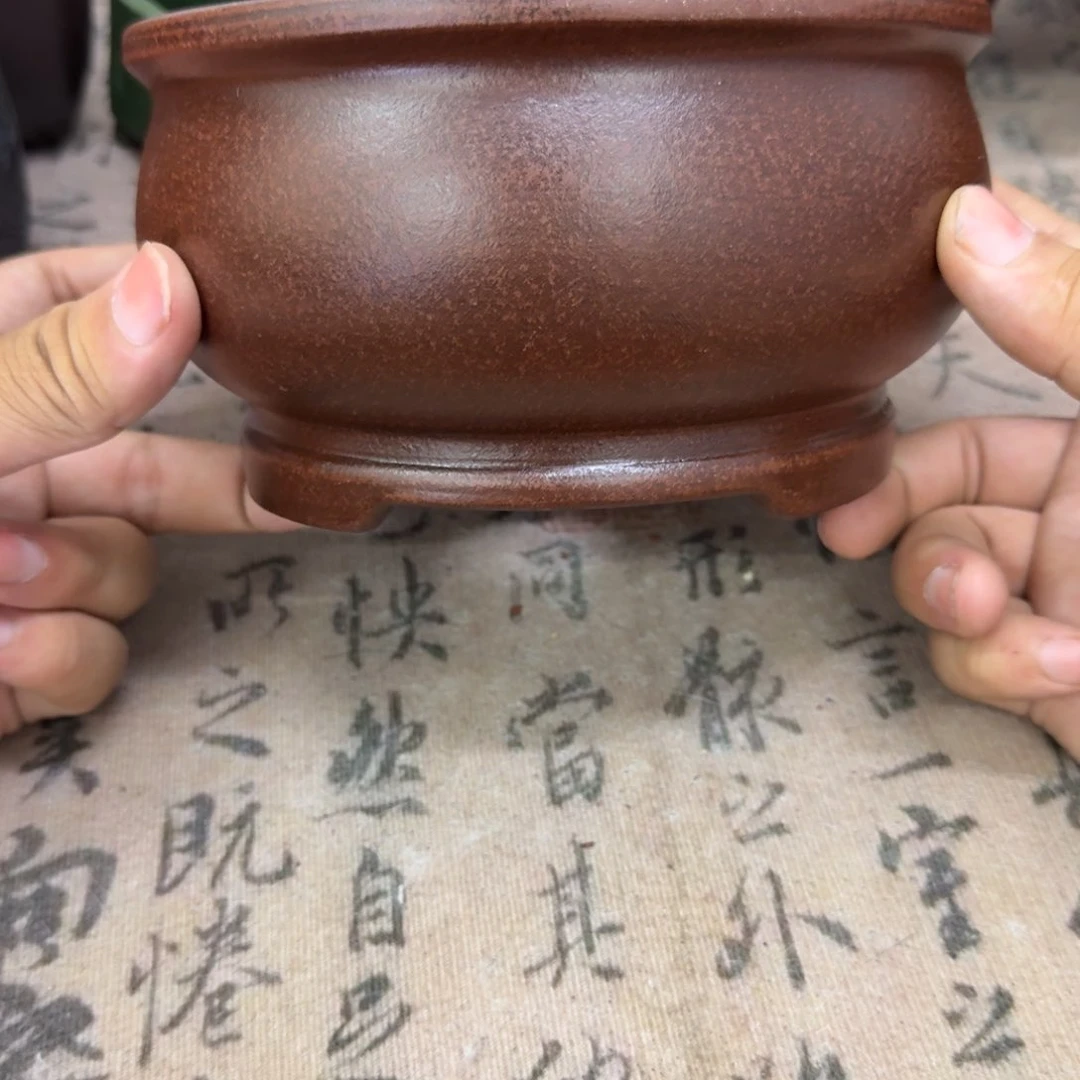 紫砂花盆14.5x8内经紫砂花盆
