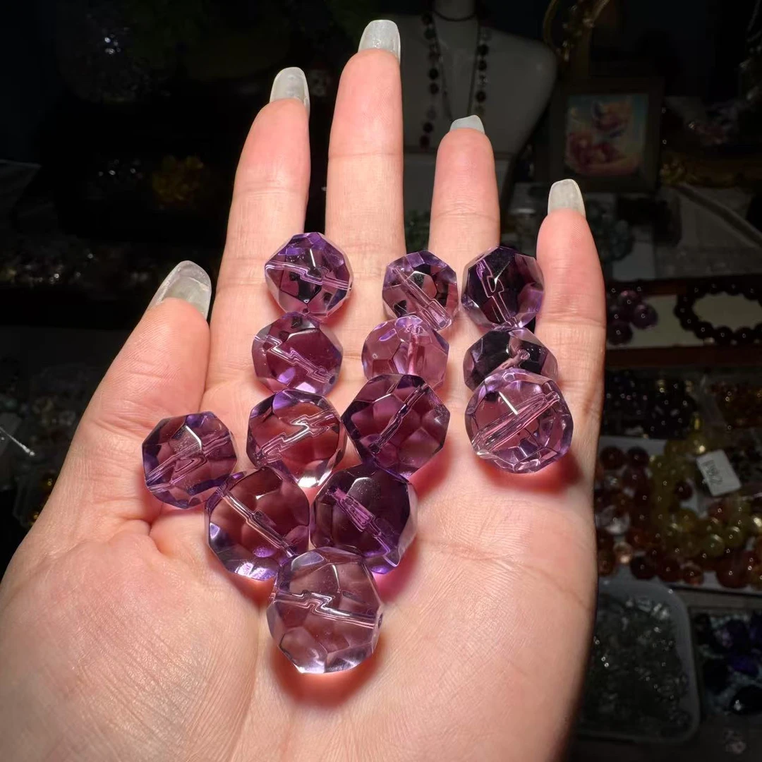 非金属珐琅手链 特级巴西紫水爆闪菠罗珠己洗孔