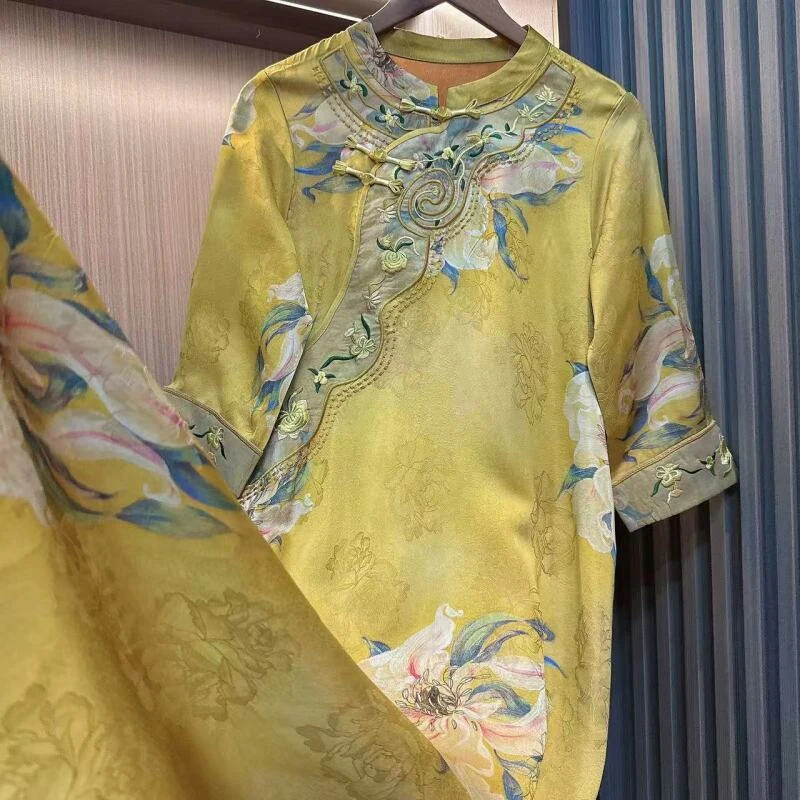 花笺-5-秋季新款改良款国风女装连衣裙