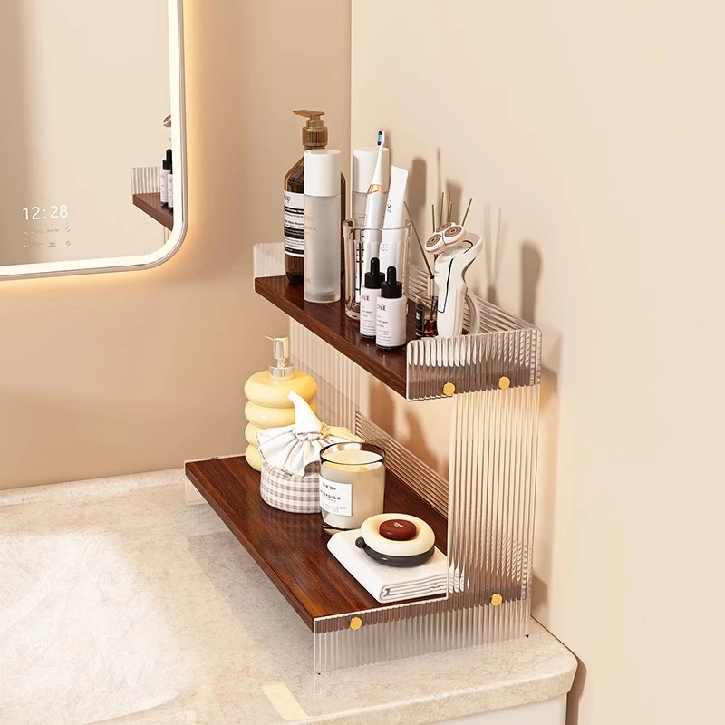 卫生间洗漱台置物架浴室化妆品台面整理架亚克力洗手间桌面收纳架