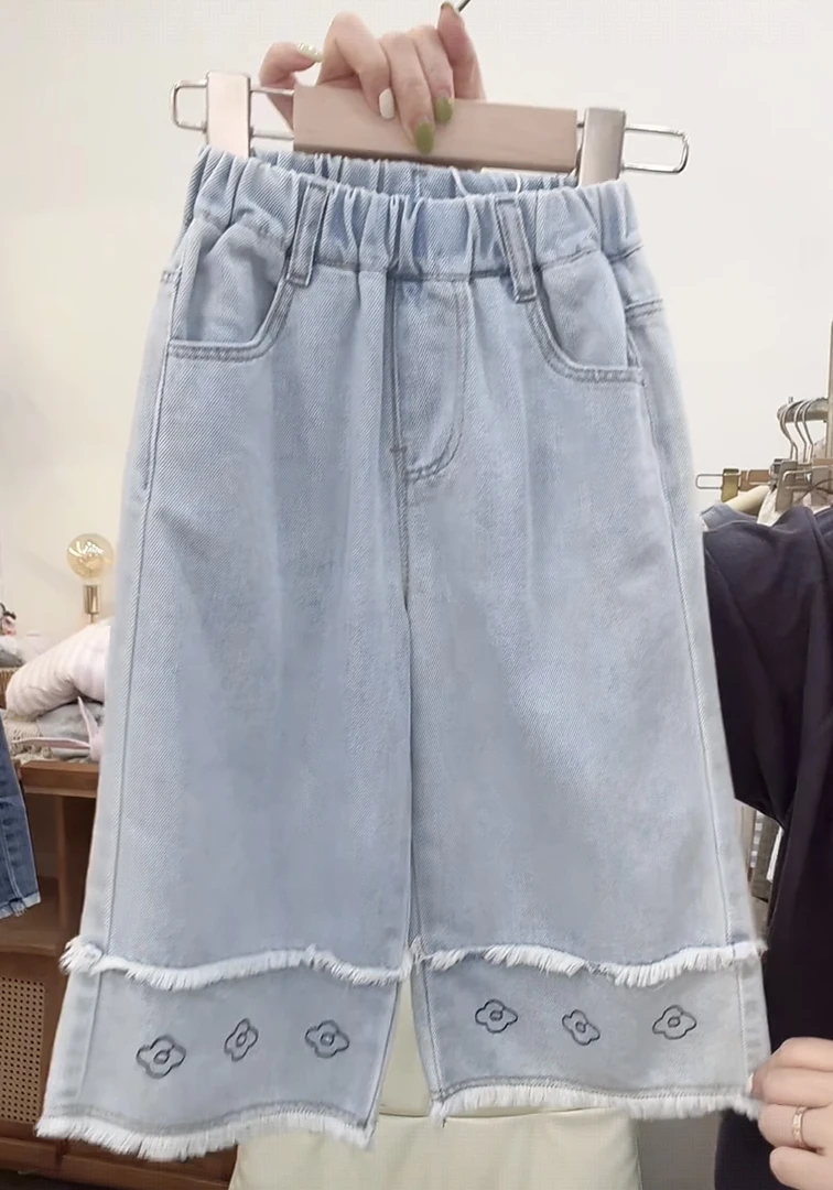 爱尚童5026 女夏季牛仔裤直筒夏款童装韩系