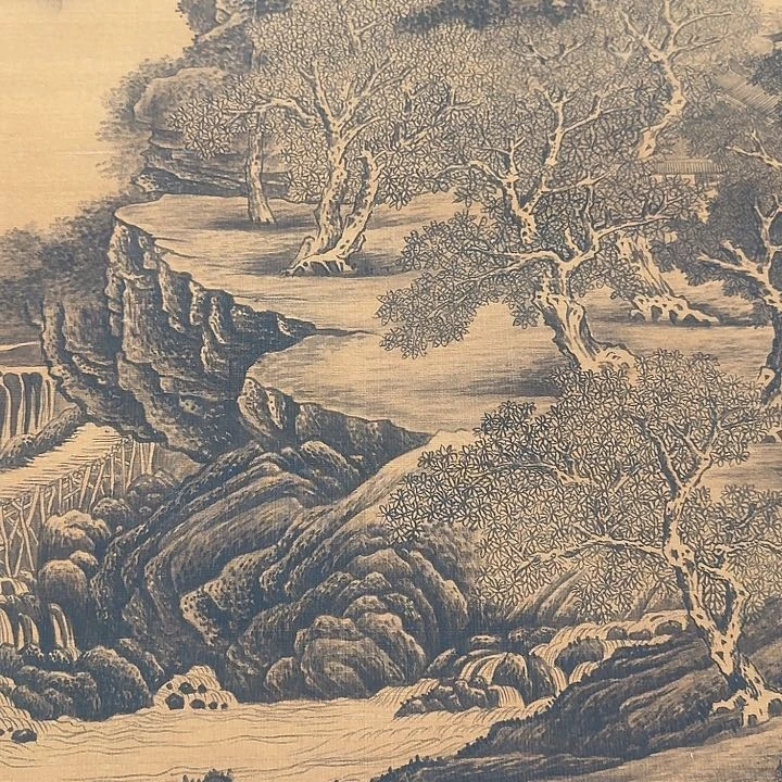 万**阳山水图，山水图挂画