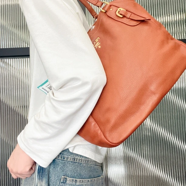95新 Prada/普拉达 【涛】29PP05 橘色单肩托特包